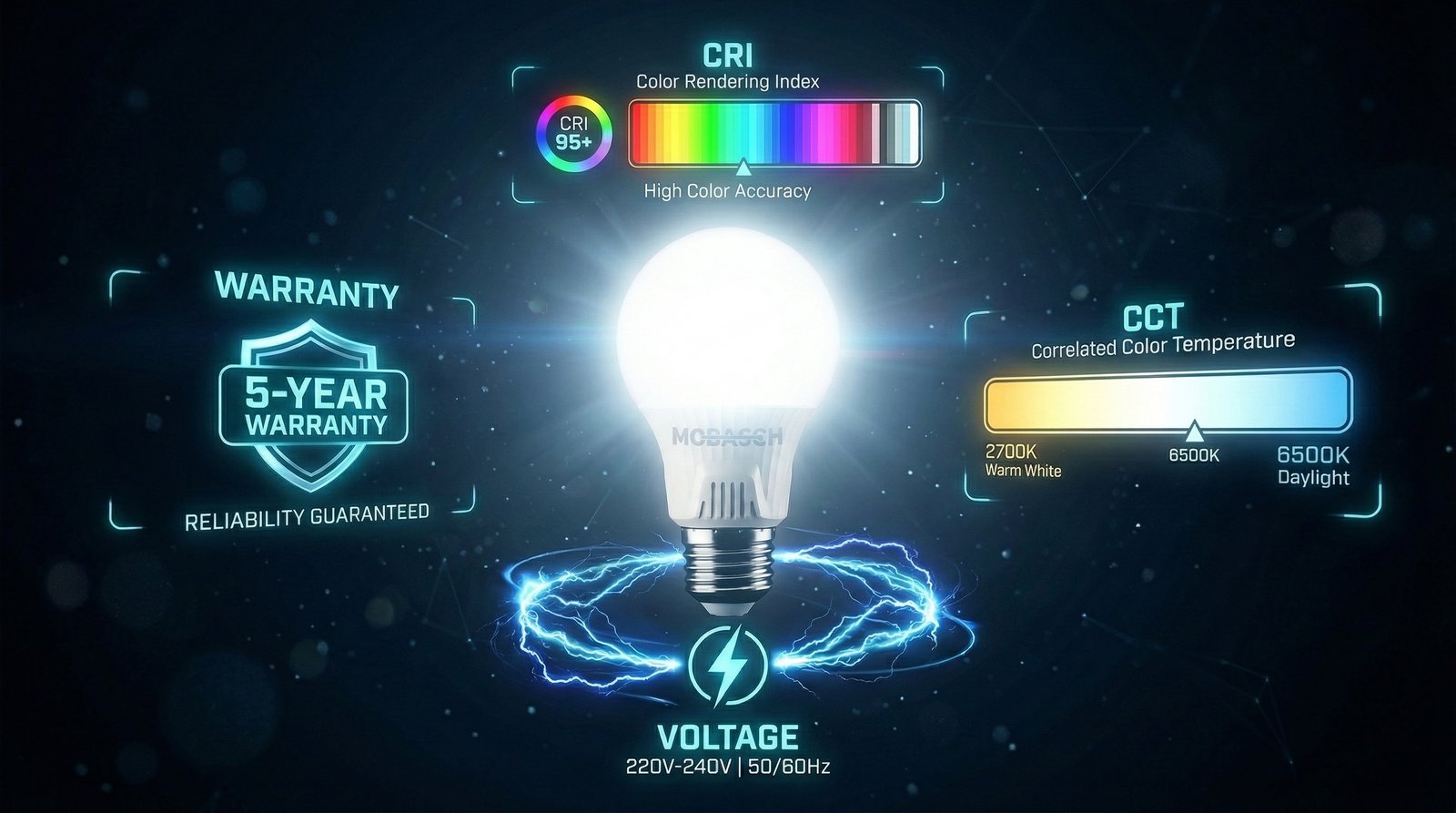 CRI, CCT, Voltage, and Warranty: LED Lighting Terms Explained